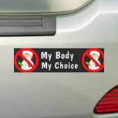 Mijn lichaam, Mijn keuze (geen vax) T-shirt Bumpersticker (Op auto)