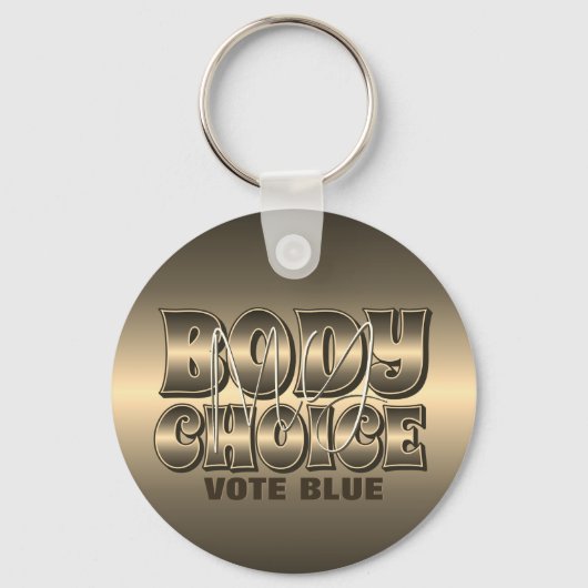 Mijn Lichaam Mijn Keuze Gouden Sleutelhanger (Voorkant)