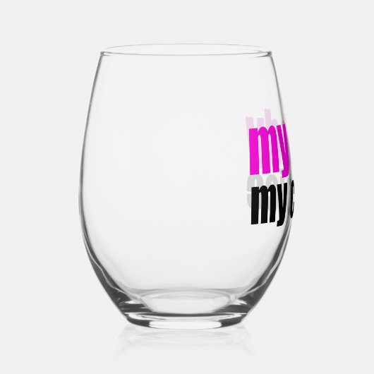 Mijn lichaam Mijn keuze Pro Keuze Feminist Wijnglas Zonder Voet (Rechts)