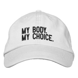 Mijn lichaam, mijn keuze, Pro-keuze zwart wit op m Geborduurde Pet