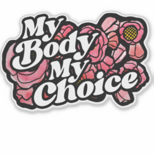 Mijn lichaam Mijn keuze Red Poppy Art Pro-Choice Sticker