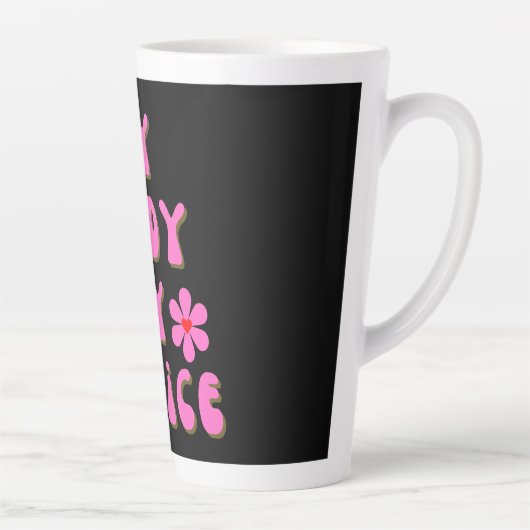 Mijn lichaam Mijn keuze Retro Typografie Latte Mok (Rechts)