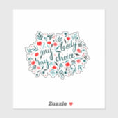 Mijn lichaam, mijn keuze - rode bloemen sticker (Vel)