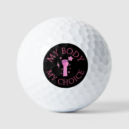 Mijn lichaam Mijn keuze Roze Feminist Golfballen (Voorkant)