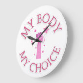 Mijn lichaam Mijn keuze Roze Feminist Grote Klok (Hoek)