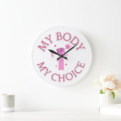 Mijn lichaam Mijn keuze Roze Feminist Grote Klok (Huis)