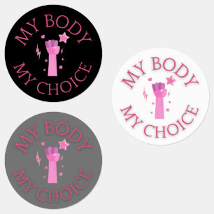 Mijn lichaam Mijn keuze Roze Feminist Labels