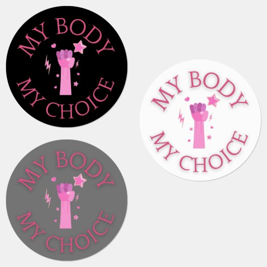 Mijn lichaam Mijn keuze Roze Feminist Labels (Groep)