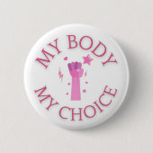 Mijn lichaam Mijn keuze Roze Feminist Ronde Button 5,7 Cm (Voorkant)