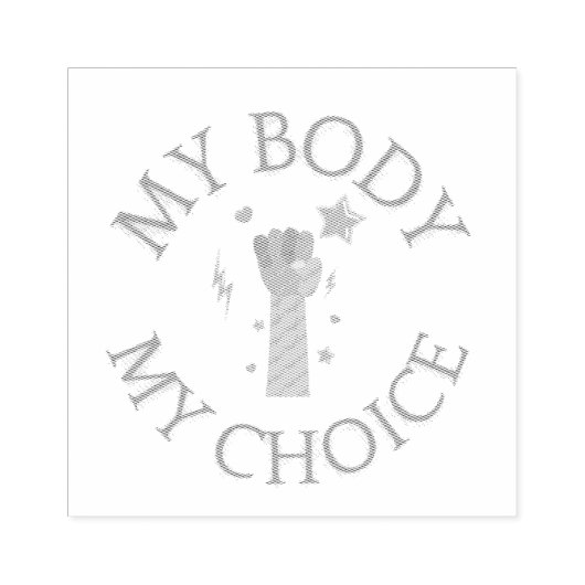 Mijn lichaam Mijn keuze Roze Feminist Rubberstempel (Afrduk)