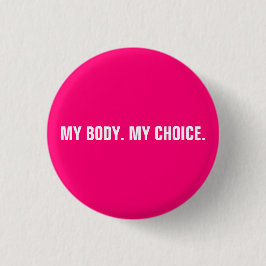 Mijn lichaam mijn keuze: roze witte abortusrechten ronde button 3,2 cm