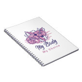 Mijn lichaam Mijn keuze Violet Floral Illustratie Notitieboek (Rechterzijde)