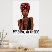 Mijn lichaam Mijn keuze Vrouwenrechten T-Shirt Gro Poster (Keuken)