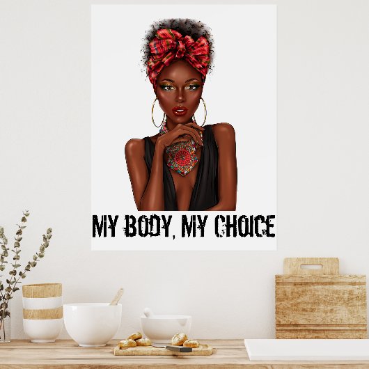 Mijn lichaam Mijn keuze Vrouwenrechten T-Shirt Gro Poster (Keuken)