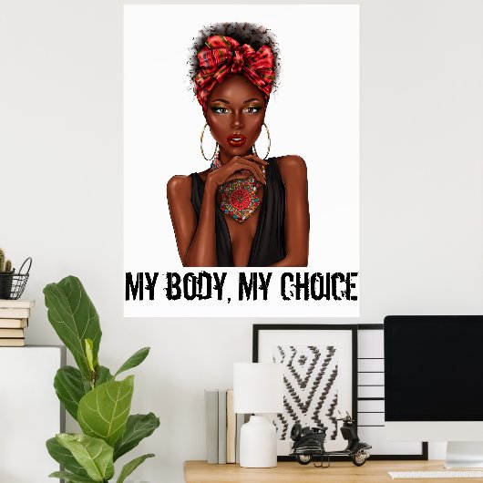 Mijn lichaam Mijn keuze Vrouwenrechten T-Shirt Gro Poster (Thuiskantoor)
