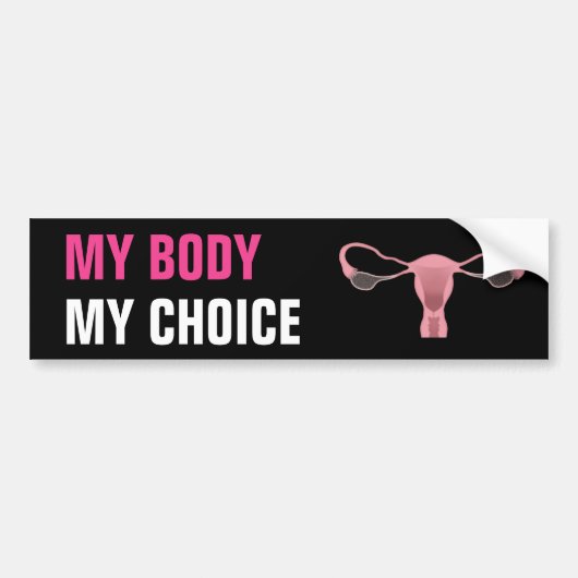 Mijn lichaam Mijn keuzevrijheid abortusrechten fem Bumpersticker (Voorkant)