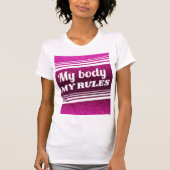 Mijn lichaam Mijn regels Pro-Choice Roze glitter S T-shirt (Voorkant)