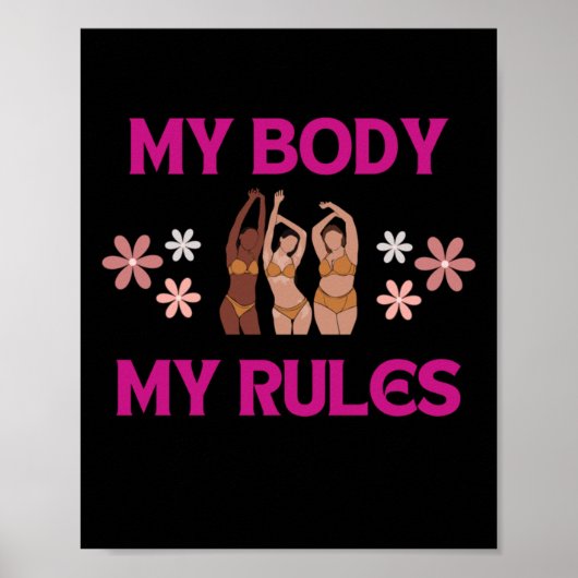 Mijn lichaam Mijn regels Sticker Poster (Voorkant)