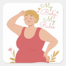 Mijn lichaam Mijn regels Vierkante Sticker