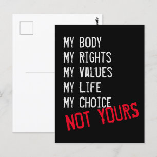 Mijn lichaam, niet van jou briefkaart