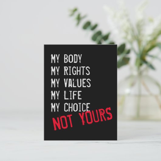 Mijn lichaam, niet van jou briefkaart (Staand voorkant)