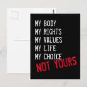 Mijn lichaam, niet van jou briefkaart (Voorkant / Achterkant)