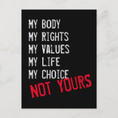 Mijn lichaam, niet van jou briefkaart (Voorkant)