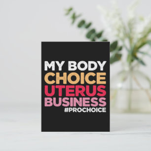 Mijn lichaamskeuze Uterus Business Prochoice femin Briefkaart