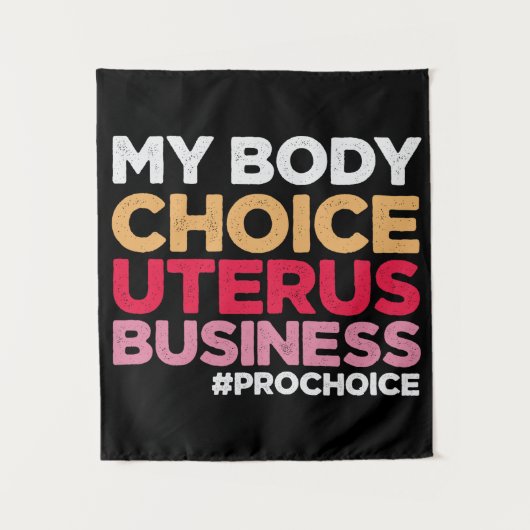 Mijn lichaamskeuze Uterus Business Prochoice femin Wandkleed (Voorkant)