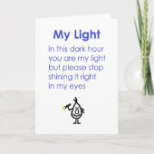Mijn Licht, Een Grappig Gedicht Voor Een Goede Vri Kaart (Voorkant)