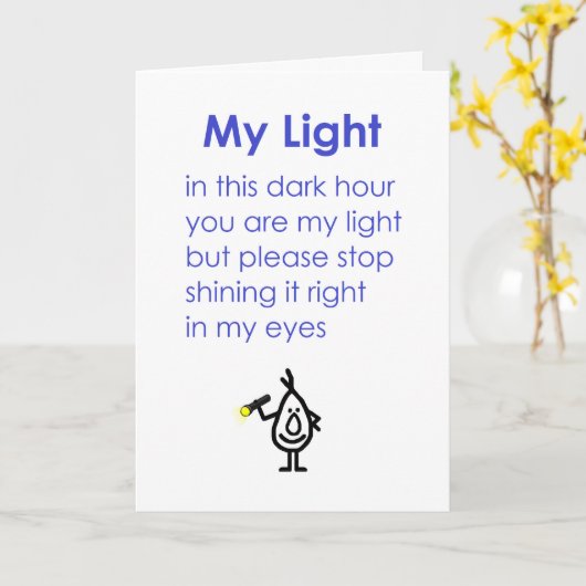 Mijn Licht, Een Grappig Gedicht Voor Een Goede Vri Kaart (Gele Bloem)