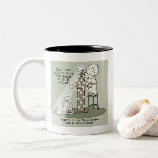 Mijn Licht Tweekleurige Koffiemok (Met donut)