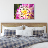 Mijn liefde aangepaste canvas kunstprint dahlia bl afdruk (Insitu (Slaapkamer))