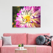 Mijn liefde aangepaste canvas kunstprint dahlia bl afdruk (Insitu (Woonkamer))
