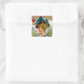 Mijn liefde denk aan mij vierkante sticker (Tas)