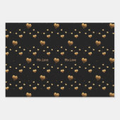 Mijn liefde Elegant Gold Hearts op Black Inpakpapier Vel (Voorkant)