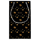 Mijn liefde Elegant Gold Hearts op Black Klein Cadeauzakje (Achterkant)