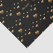 Mijn liefde Elegant Gold Hearts op Black Tissuepapier (Detail)