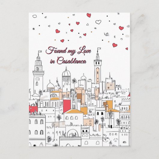 Mijn liefde gevonden in Casablanca Valentijnsdag Briefkaart (Voorkant)