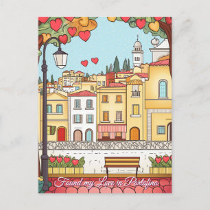 Mijn liefde gevonden in Portofino Valentijnsdag Briefkaart