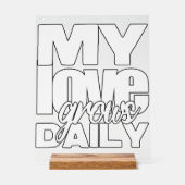 Mijn liefde groeit dagelijks acryl bord (Voorkant)