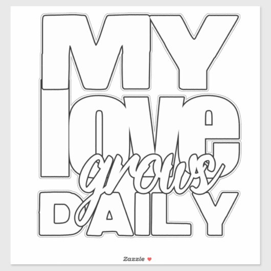 Mijn liefde groeit dagelijks sticker (Vel)
