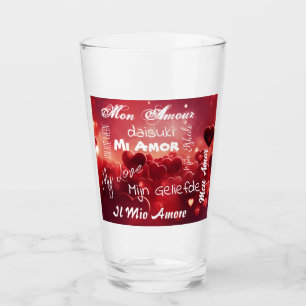 "Mijn Liefde" in verschillende talen Glas