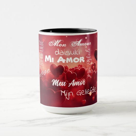 "Mijn Liefde" in verschillende talen Mok (Midden)
