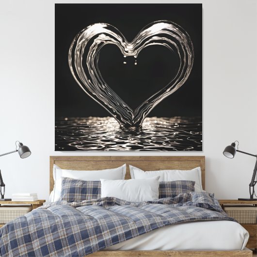 Mijn liefde is diep canvas afdruk (Insitu (Slaapkamer))