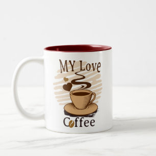 Mijn Liefde Koffie Romantische Vintage Tweekleurige Koffiemok