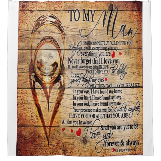 Mijn liefde | Mijn echtgenoot-Cadeau | Cute Quotte Douchegordijn (Voorkant)