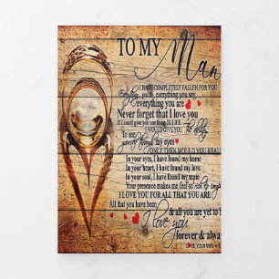 Mijn liefde   Mijn echtgenoot-Cadeau   Cute Quotte Drieluik Aankondiging