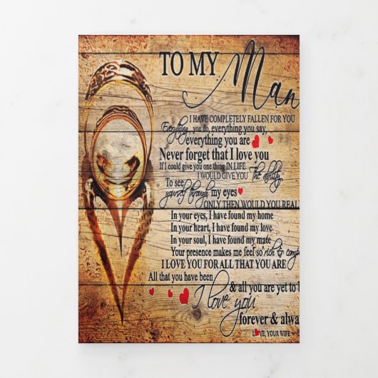 Mijn liefde | Mijn echtgenoot-Cadeau | Cute Quotte Drieluik Aankondiging (Cover)