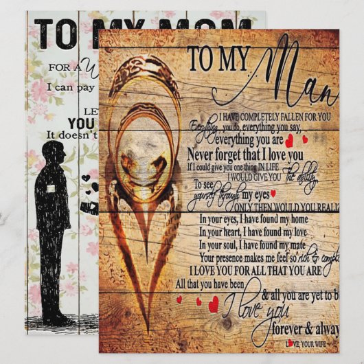 Mijn liefde | Mijn echtgenoot-Cadeau | Cute Quotte Menu (Voorkant / Achterkant)